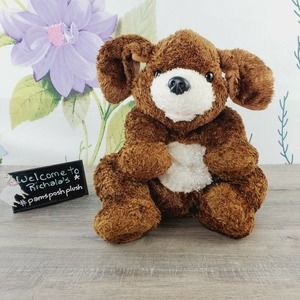Kids of America Dog 2001 Brown White 15" Puppy Plush Stuffed Animal Bean Bottom